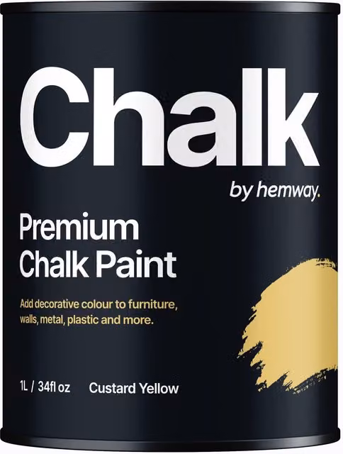 Hemway Chalk Paint in Custard Yellow, Flat Matt, 1L