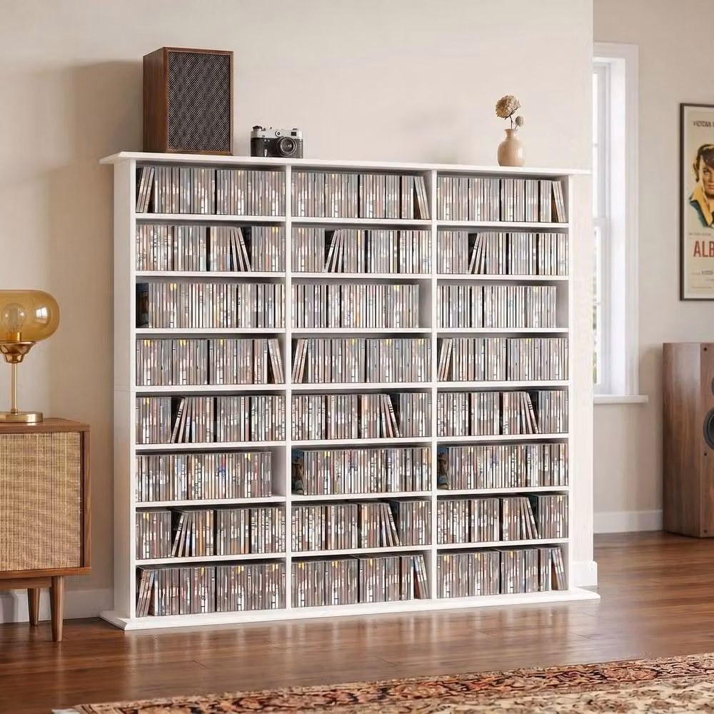 FORGEVIO White Modern Media Storage Unit with 24 Cube Compartments – 2