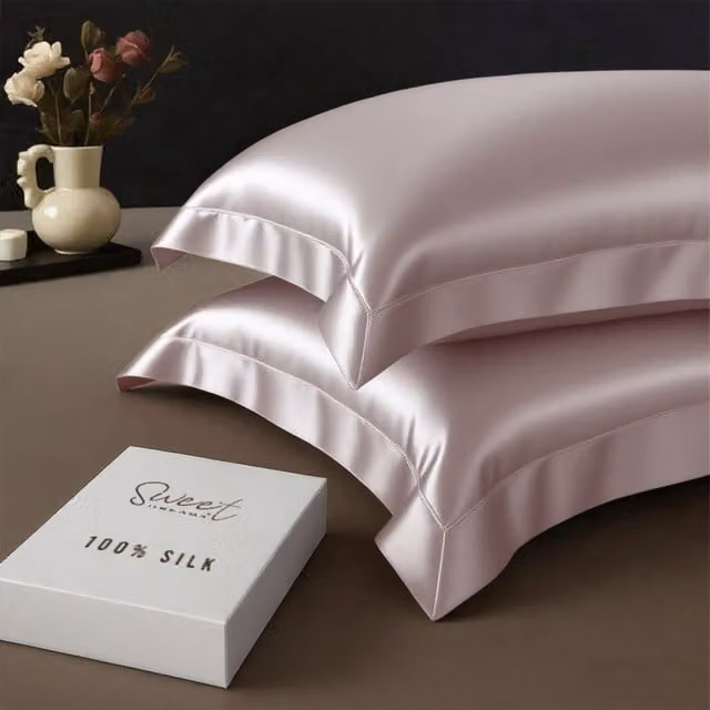 Sweet Dreams Classic Plain Pink Silk Pillowcase