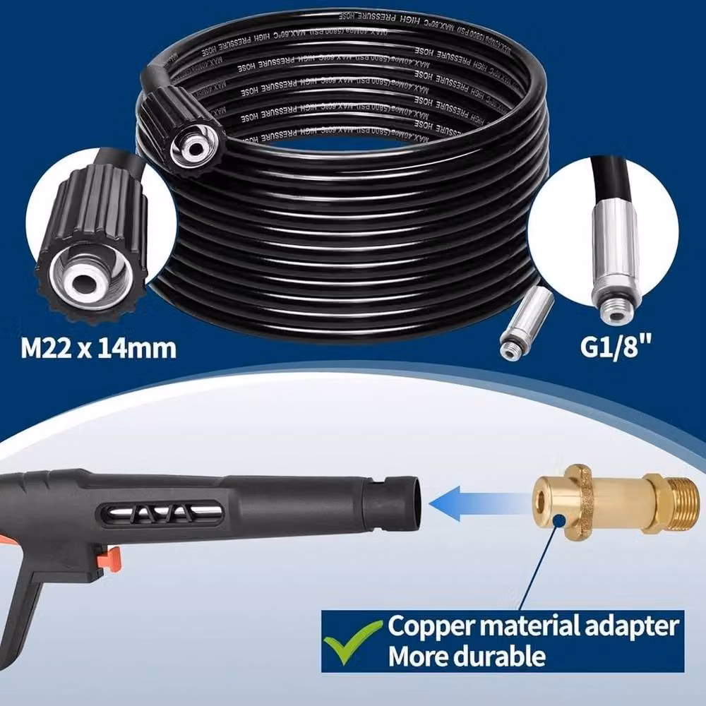 Flavora Black Anti-Kink Power Washer Hose Pipe, 100g – 2