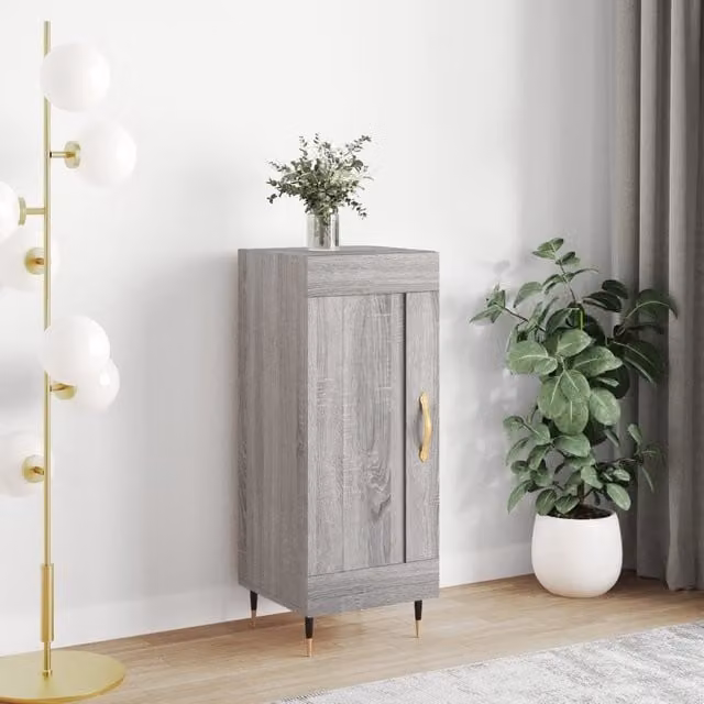 Berkfield Home Grey Sonoma Modern Sideboard in Engineered Wood W/D/H: 34.5 x 34.5 x 90 cm