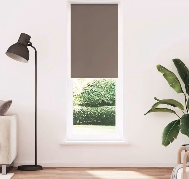 Berkfield Home Blackout Roller Blind, Brown Polyester, W: 80 cm, H: 230 cm