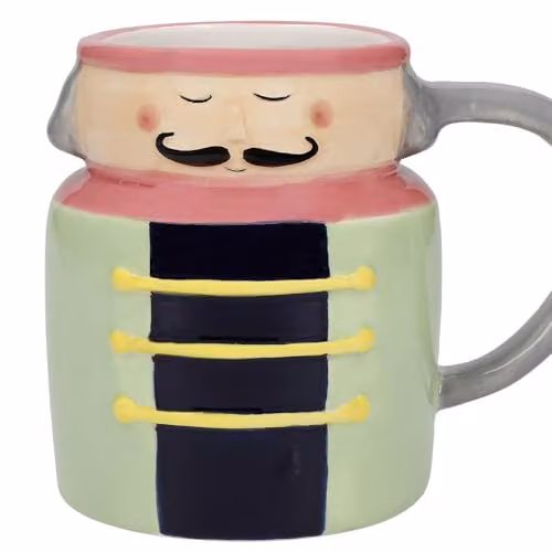 KitchenCraft The Nutcracker Collection Ceramic Novelty Soldier Mug, 300 ml, Green/Black/Multicolour – 2