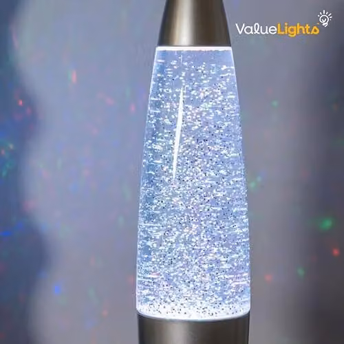 ValueLights Retro Rocket Glitter Lamp with RGB Colour Changing LED and Motion Sensor in Silver and Multicolour – 2