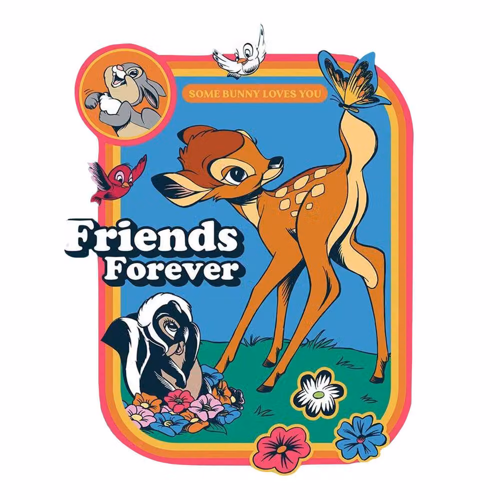 Disney Friends Forever Bambi Multicolour Floral Paper Poster – 2