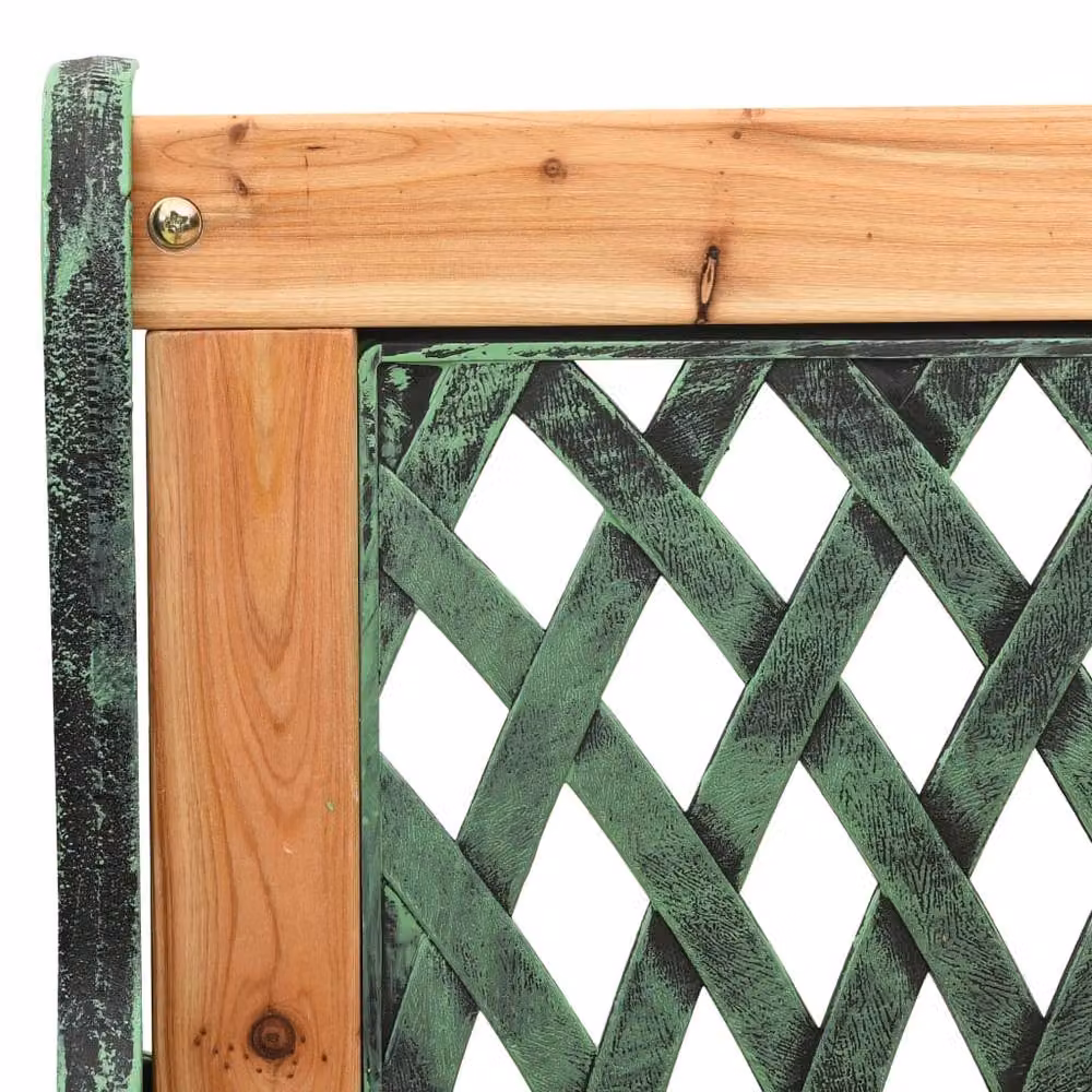 Berkfield Home Vintage Garden Bench in Green, Cast Iron and Solid Firwood, Width: 122 cm – 3