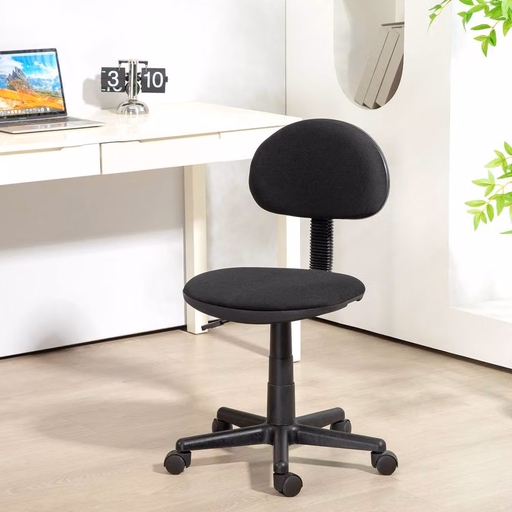 STILVORA Adjustable Black Fabric Task Chair with Headrest and Castors, W/D/H: 60.0 x 60.0 x 120.0 cm – 2