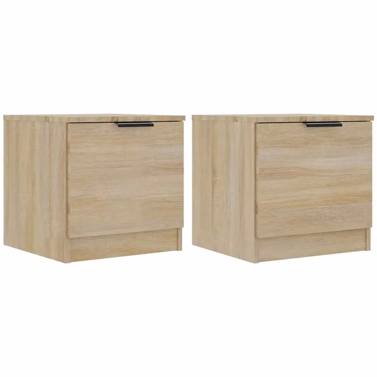 Berkfield Home Set of 2 Bedside Cabinets in Sonoma Oak Brown, W/D/H: 40 x 39 x 40 cm