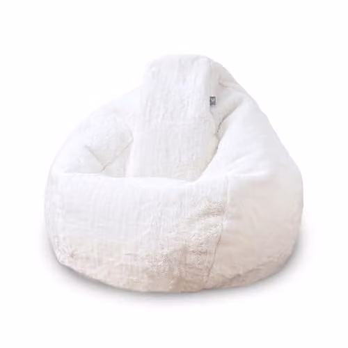 rucomfy Hygge Faux Fur Bean Bag Chair for Adults in Natural, W/D/H: 80 x 110 cm – 1