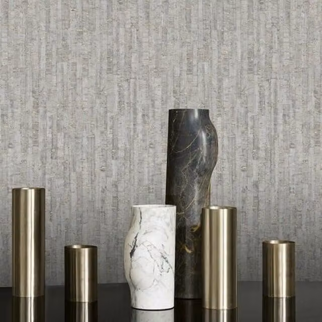 Rasch Montado Abstract Cork Effect Textured Wallpaper in Grey and Gold