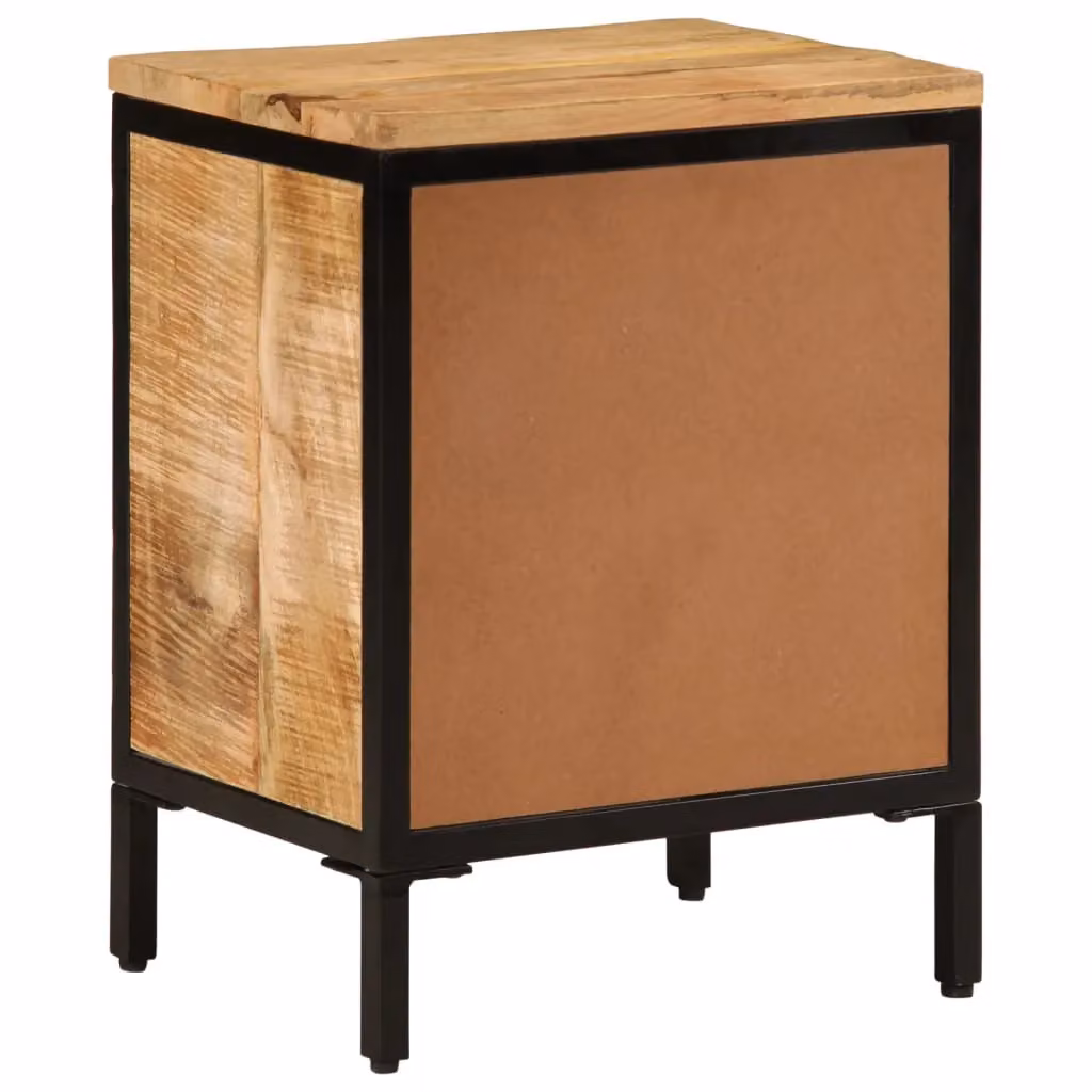 Berkfield Home Bed Cabinet in Brown Solid Rough Mango Wood W/D/H: 40 x 30 x 52.5 cm – 5