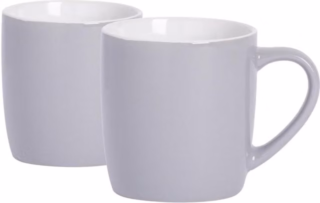 Argon Tableware Grey Stoneware Coffee Mug, 340ml