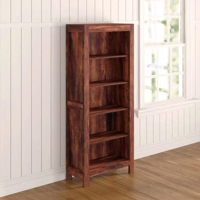 IH Design Rustic Mango Wood Cube Bookcase in Brown