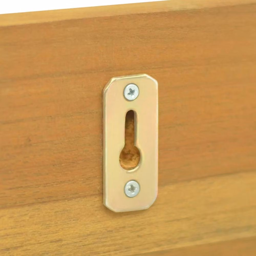 Berkfield Home Set of 2 Solid Teak Wood Wall Shelves, Brown, W: 90 cm, D: 10 cm, H: 10 cm – 3