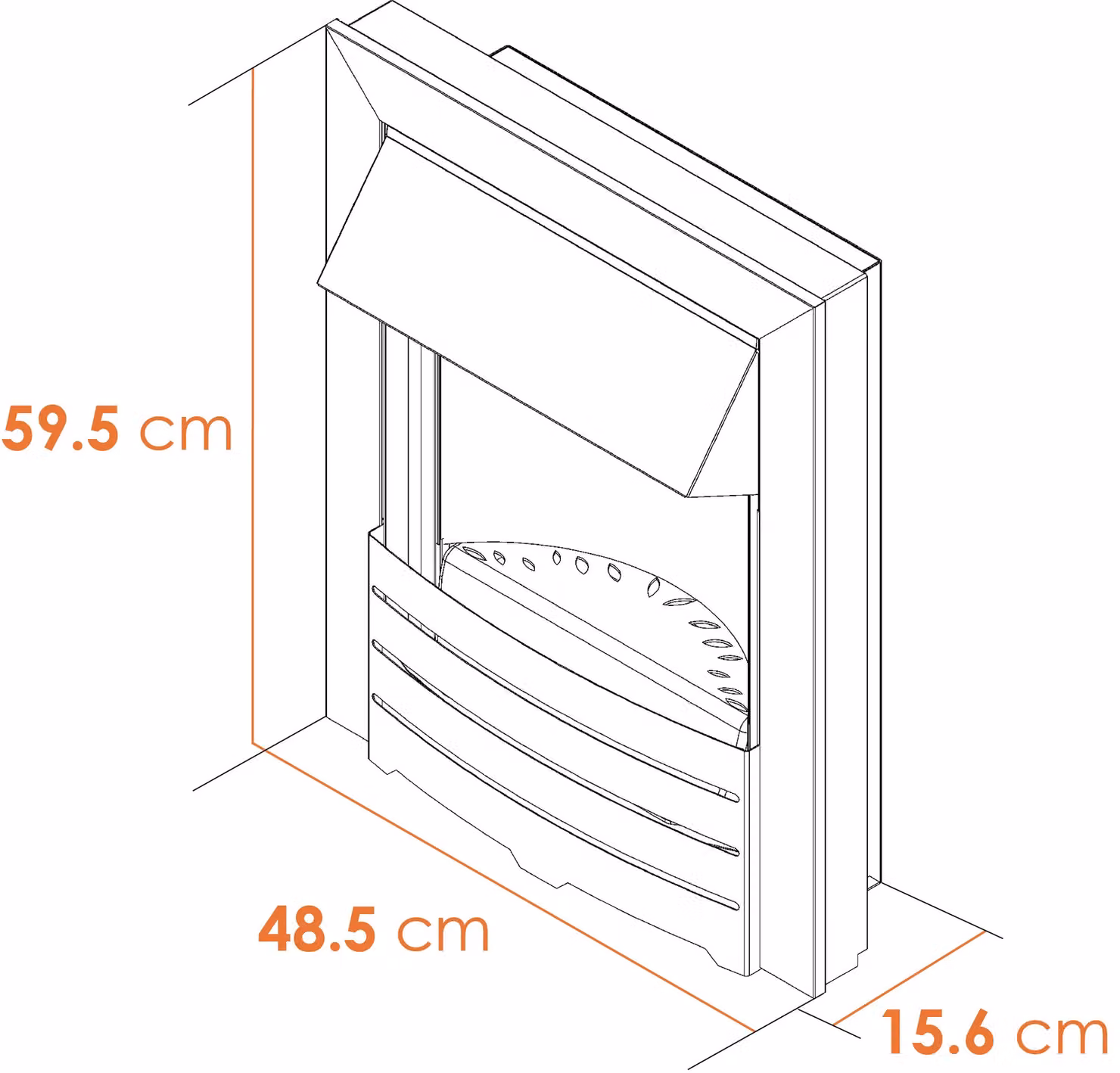 Adam Helios Electric Fire in Silver Brushed Stainless Steel W/D/H: 59.5 x 48.5 x 2000.0 cm – 5