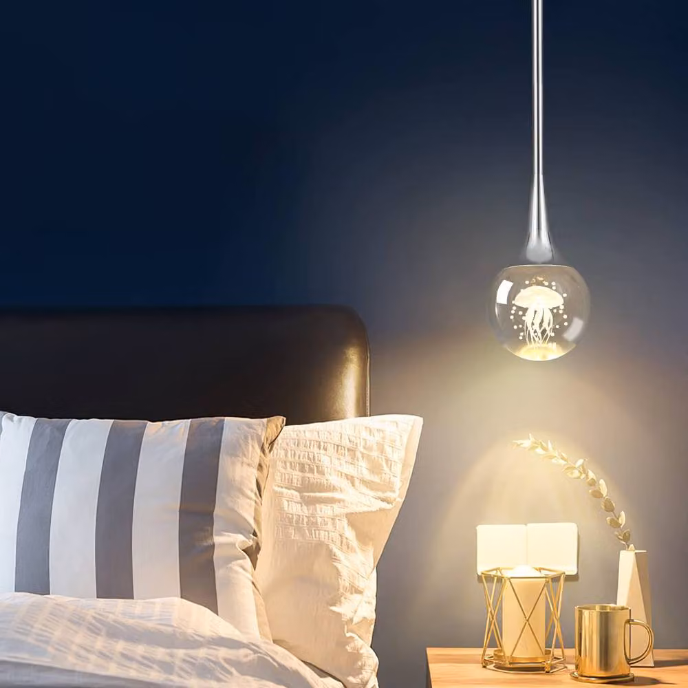 NIVOR 5W LED Teardrop Crystal Pendant Light in Chrome and Silver with Warm White Light – 3