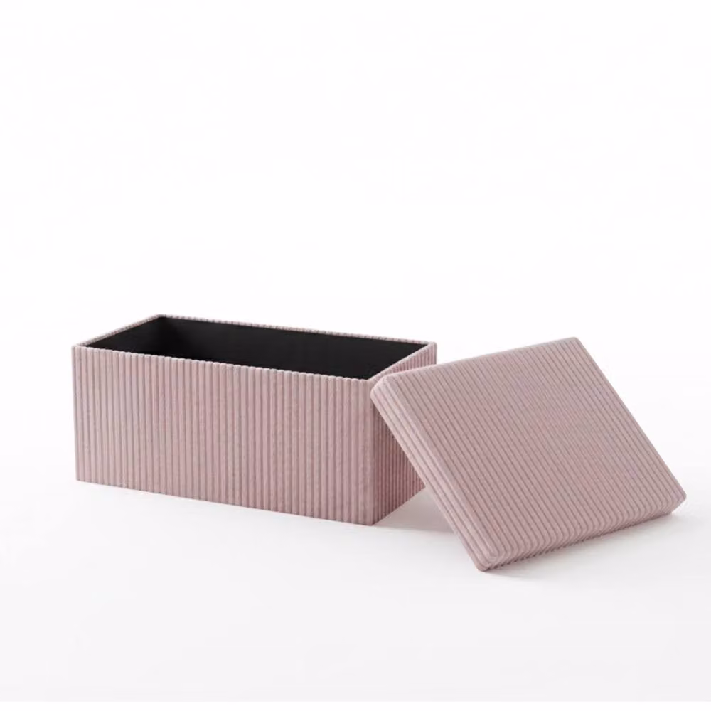 Snug City Pink Corduroy Rectangle Storage Box with Lid – 2