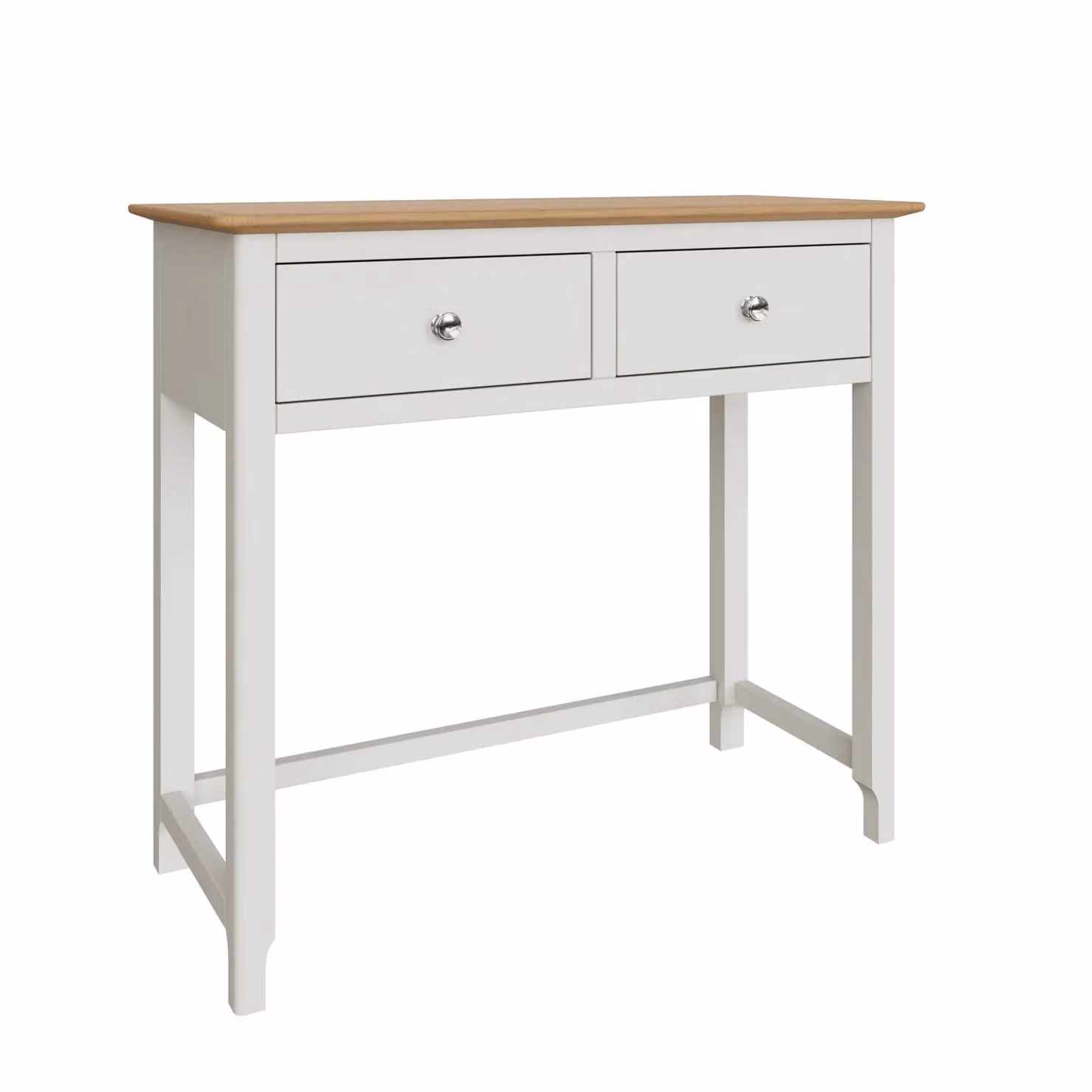 FWStyle White Linen 2 Drawer Dressing Table with Oak Top – 2