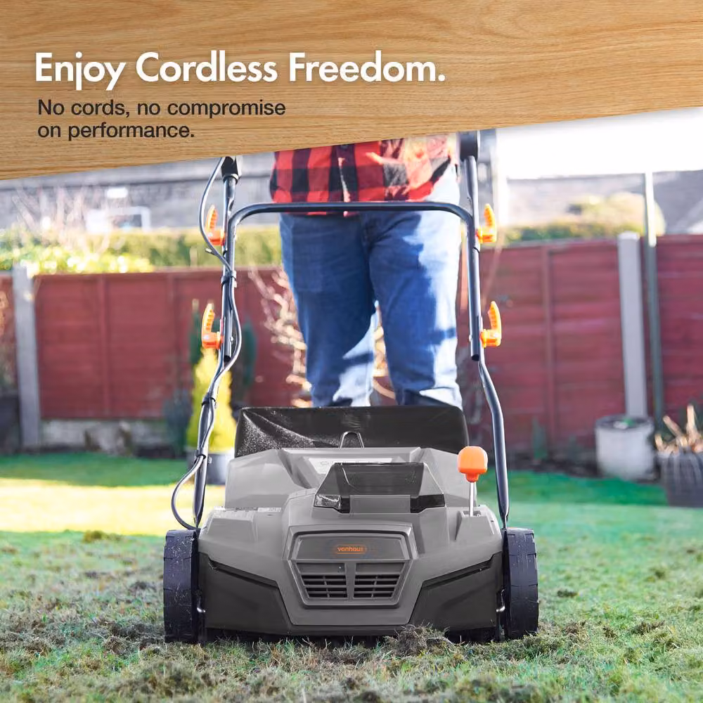 VonHaus 40V Cordless Combination Lawn Scarifier in Grey – 3