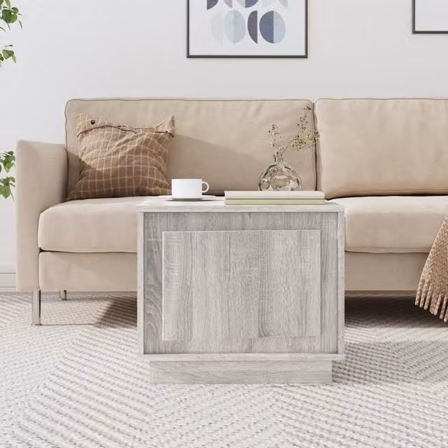 Berkfield Home Grey Sonoma Coffee Table in Engineered Wood W/D/H: 51 x 50 x 44 cm