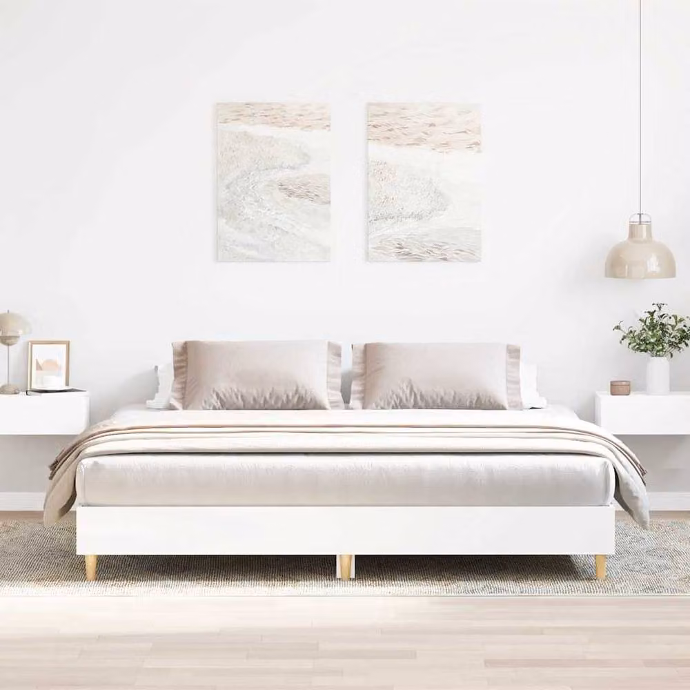 Berkfield Home Super King Bed Frame in White, Engineered Wood, W/D/H: 180 x 200 cm – 2