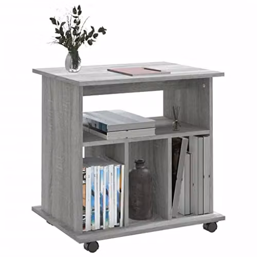 vidaXL Grey Rolling Cabinet with Castors, W/D/H: 60 x 45 x 60 cm – 4