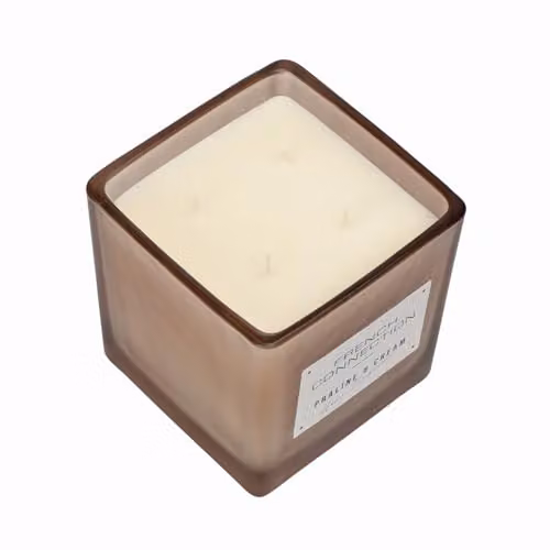 French Connection Praline & Cream Scented Candle in a Brown Frosted Glass Jar with Wooden Lid, XL – 2