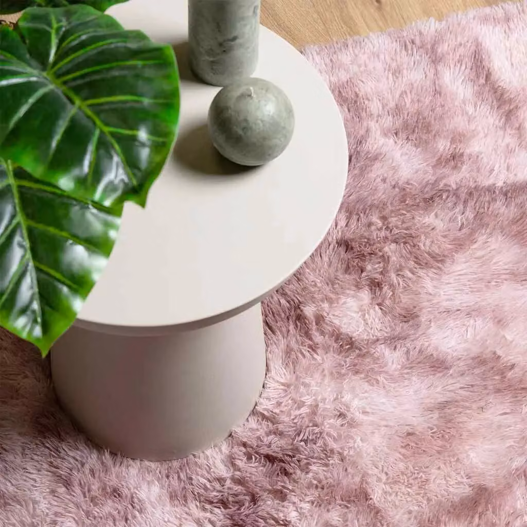 Berkfield Home NAVARRA Shaggy High Pile Rug, Dusty Pink, W/D: 200 x 200 cm – 2