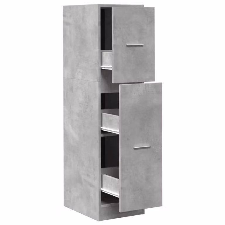 Berkfield Home Apothecary Cabinet in Concrete Grey, W/D/H: 30 x 41 x 118 cm