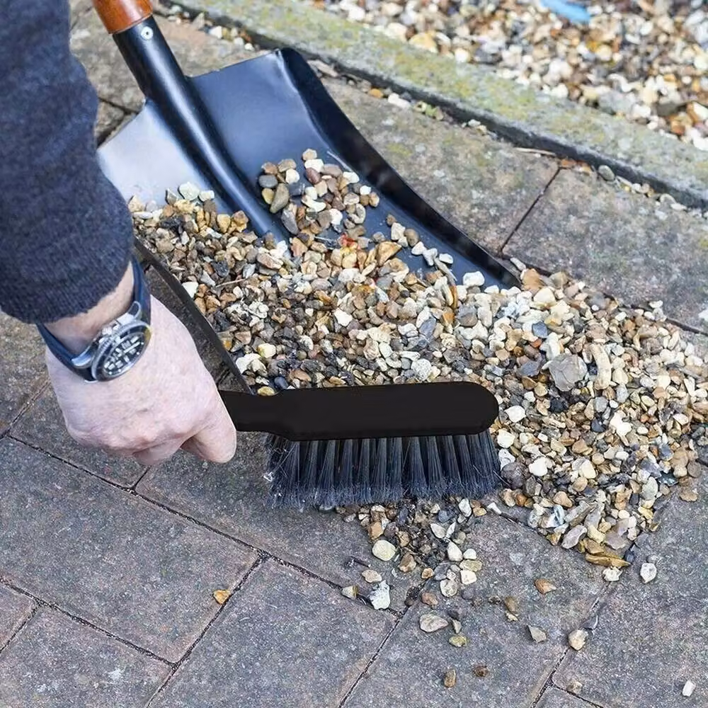NESTLUNE Metal Dustpan with Wooden Handle in Black – 4