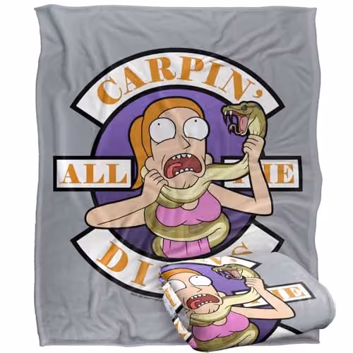 LOGOVISION Rick and Morty Super Soft Silky Touch Fleece Throw Blanket, Multicolour, W: 127 cm x D: 152.4 cm – 1