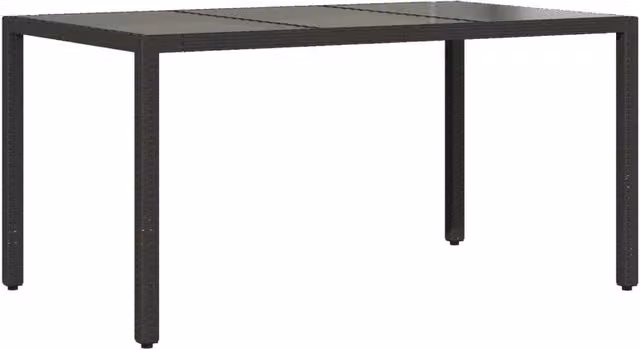 Berkfield Home Rectangular Extendable Garden Table with Glass Top in Black, W/D/H: 150 x 90 x 75 cm – 1