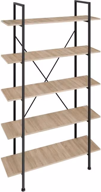 tectake Glasgow Industrial Ladder Shelf with 5 Shelves in Brown, H 179.5 x W 106.0 x D 34.5 cm – 6