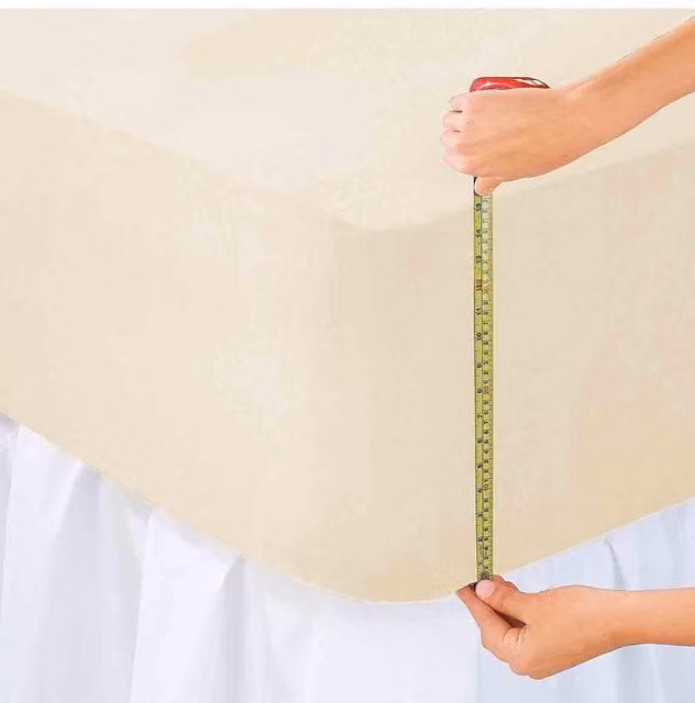 Chums Extra Deep Fitted Cotton Jersey Sheet in Beige, W/D/H: 120 x 200 cm, Depth: 38.1 cm