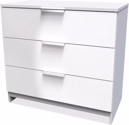 Welcome Furniture Plymouth 3 Drawer Chest of Drawers in White
