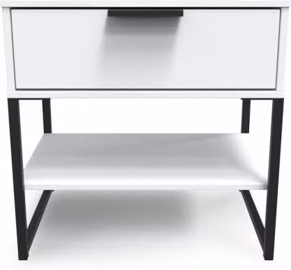 Welcome Furniture Diego 1 Drawer Midi Bedside Table in White