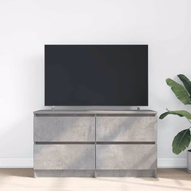 Berkfield Home TV Cabinet in Concrete Grey, W/D/H: 100 x 35 x 54 cm – 1