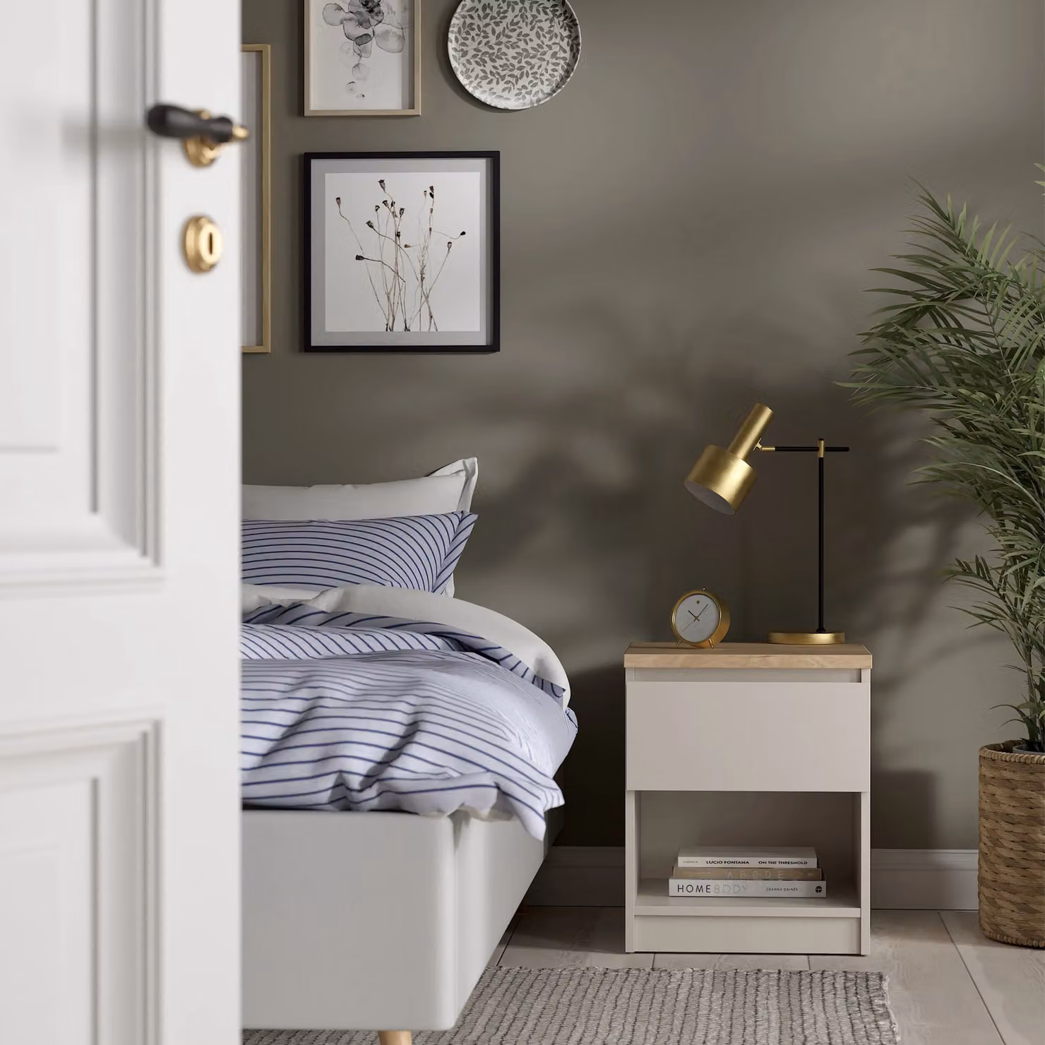 Furniture To Go Naia Bedside Cabinet with 1 Drawer and 1 Shelf in Beige – 2