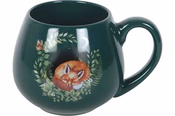 KDMD Green Sleeping Fox Ceramic Mug, 500 ml – 4