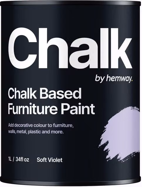 Hemway Chalk Based Furniture Paint in Soft Violet Matt, 1 l