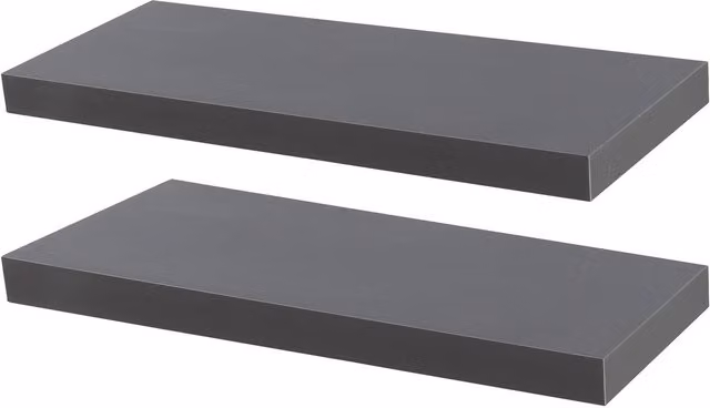 Harbour Housewares Modern Floating Wall-Mounted Shelves in Grey