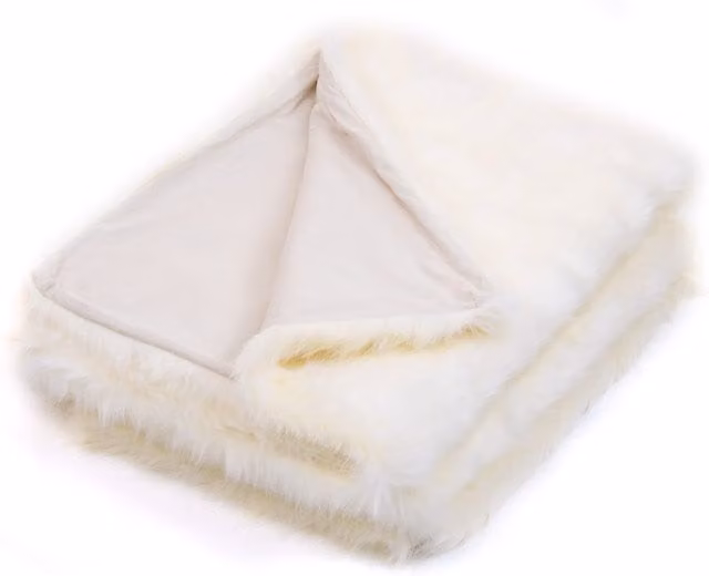 ICON Luxury Yellow Faux Fur Animal Print Throw