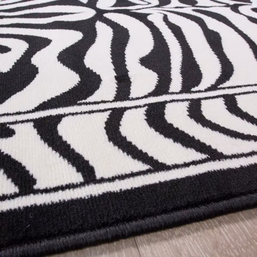 Kukoon Black and White Zebra Print Maximalist Contemporary Living Room Area Rug, W/D/H: 60 x 240 cm – 8