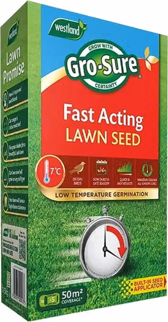 Westland Gro-Sure Fast Acting Lawn Seed, 1.5kg, Green