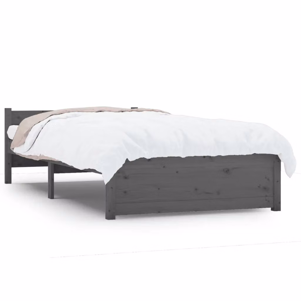 Berkfield Home Small Single Solid Wood Bed Frame in Grey, W/D/H: 75 x 190 cm – 2
