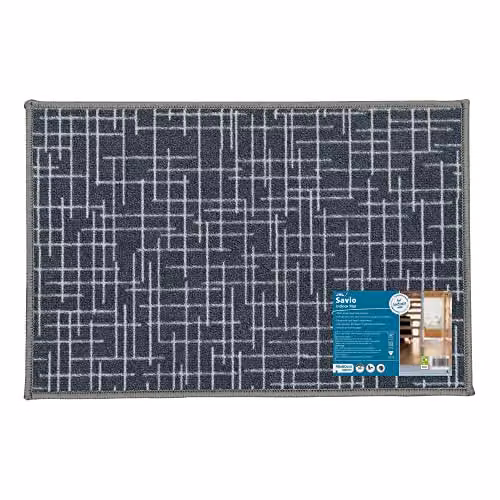 JVL Savio Machine Washable Non-Slip Door Mat, Grey, W: 40 cm, D: 60 cm – 2