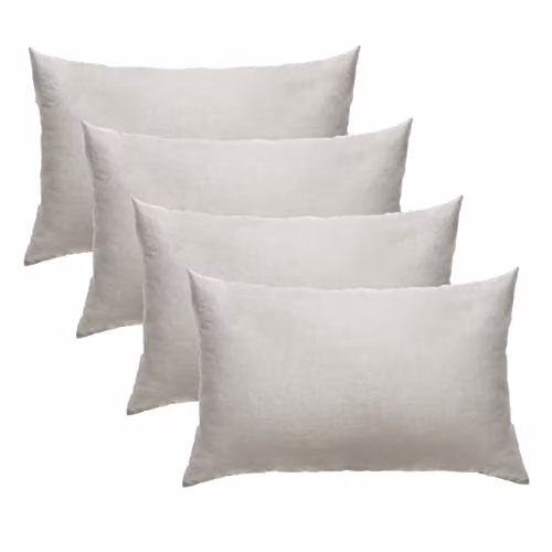 Highams Polycotton Plain Dye 4 Pack Housewife Pillowcases in Silver, W/H: 50 x 75 cm