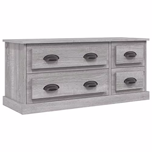 vidaXL Modern Grey Sonoma TV Cabinet with Drawer and Media Compartments