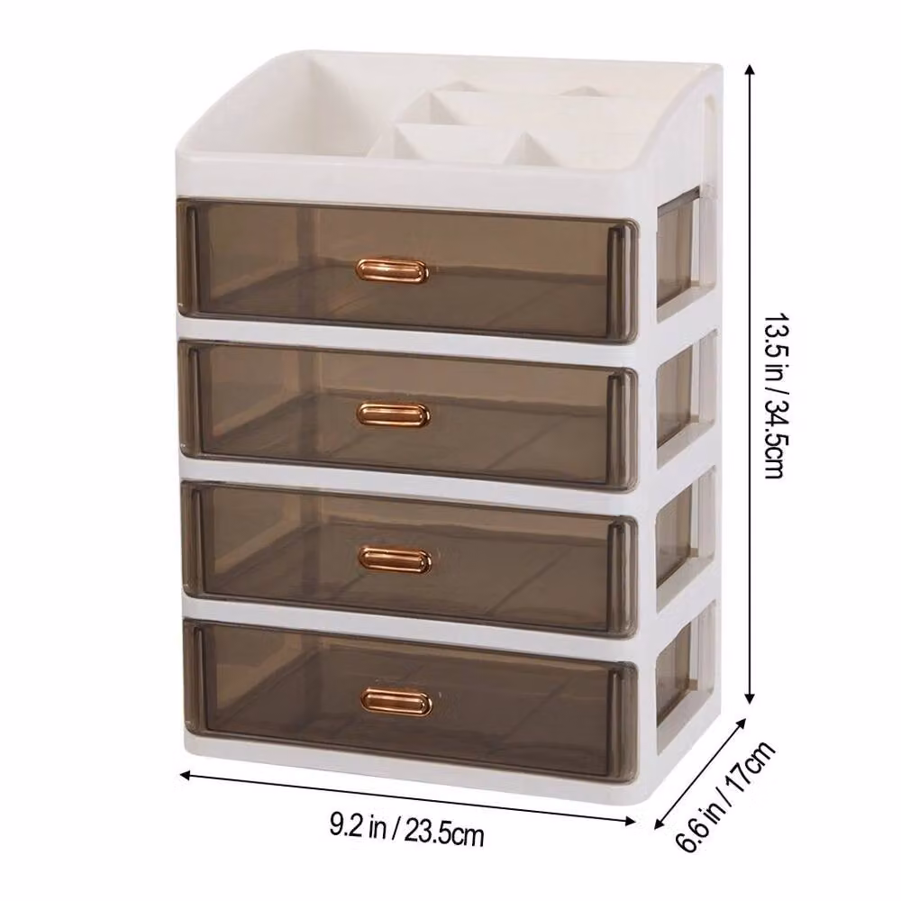 EONLION 4 Drawer Makeup Organiser Storage Unit in White, W: 50 cm, D: 50 cm, H: 50 cm – 2