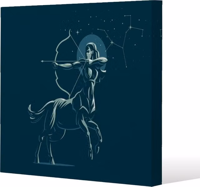 Benjamin Tate Design LTD Zodiac Sagittarius Gallery Canvas in Blue, 101 cm